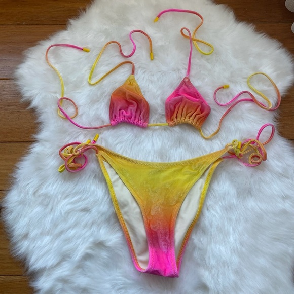 Triangl Swimwear Pink and Yellow Ombre Bikini - Picture 1 of 3